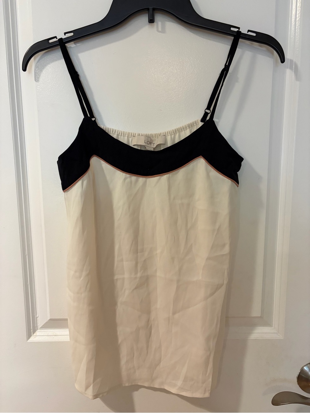 Loft Two-Tone Cream and Black Top